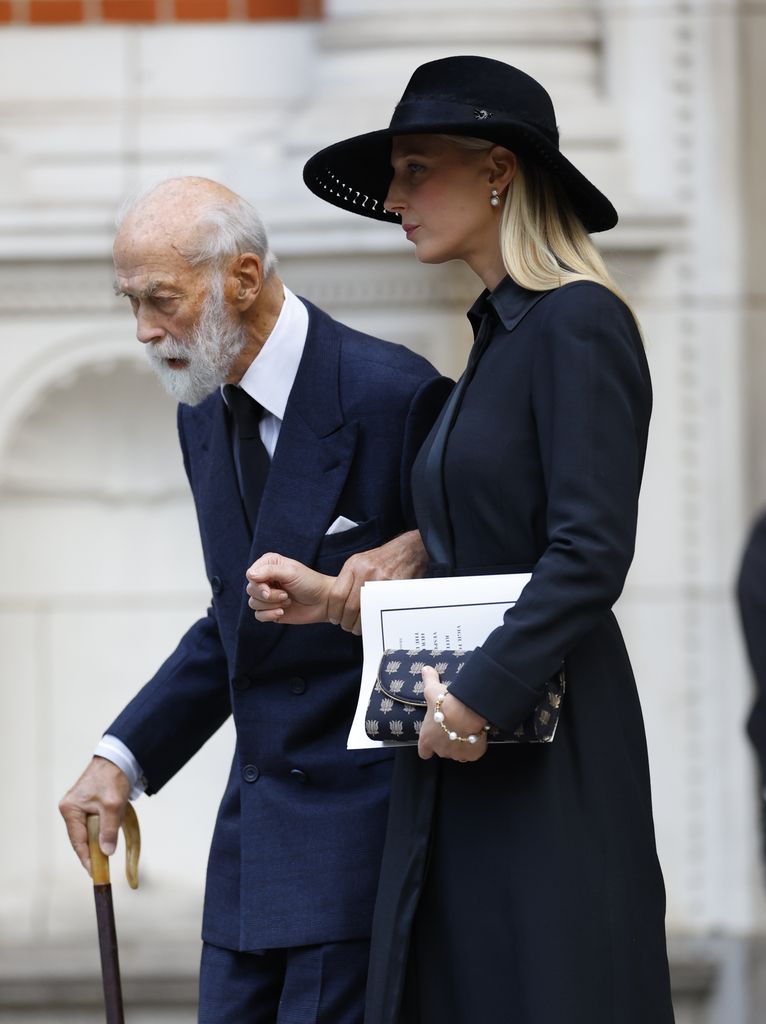 Prince Michael of Kent and Lady Gabriella Windsor pictured at Duchess of Kent's funeral