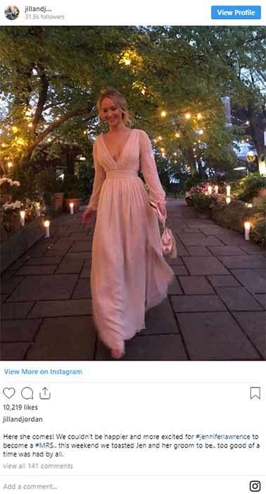 Jennifer Lawrence engagement party dress