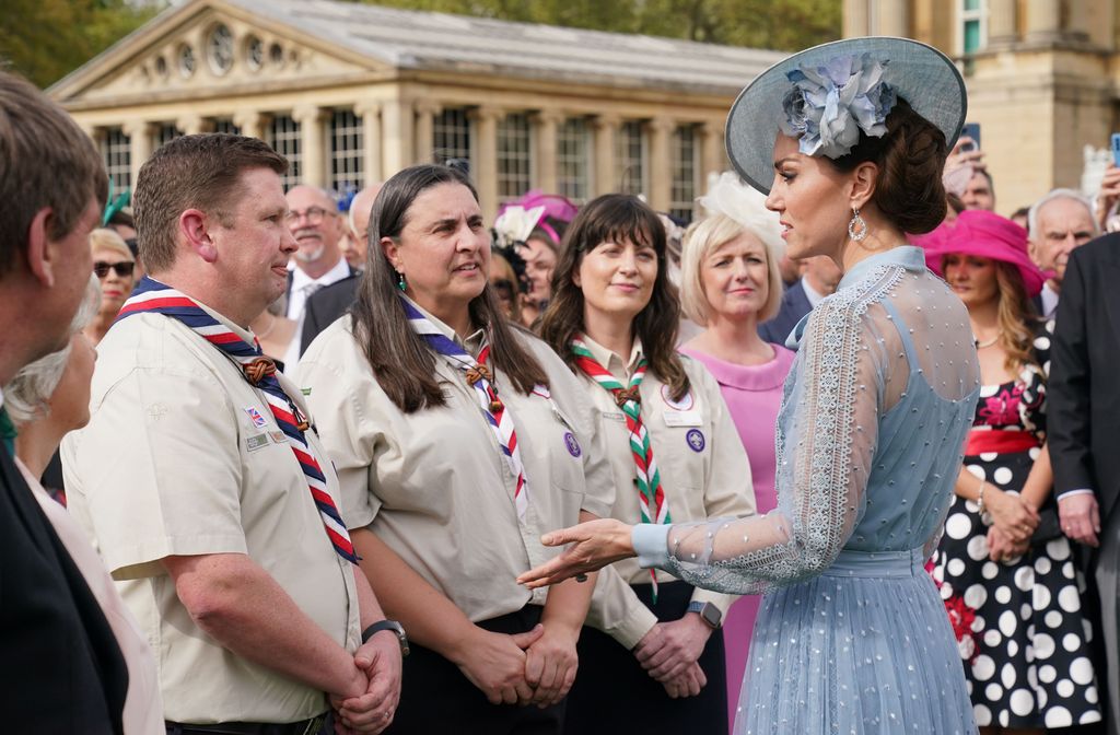 Kate was spotted pictured talking with a group of Scouts