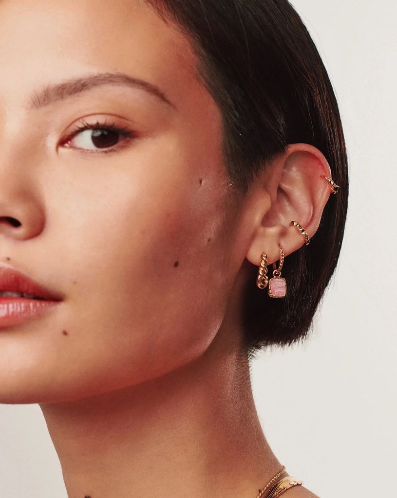 Missoma Pyramid Charm Hoop Earrings