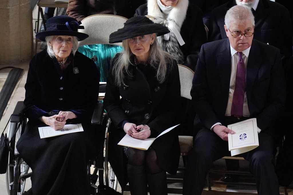 Britain's Princess Alexandra (L), Marina Ogilvy (C) and Britain's Prince Andrew, Duke of York attend a thanksgiving service for the life of King Constantine of the Hellenes