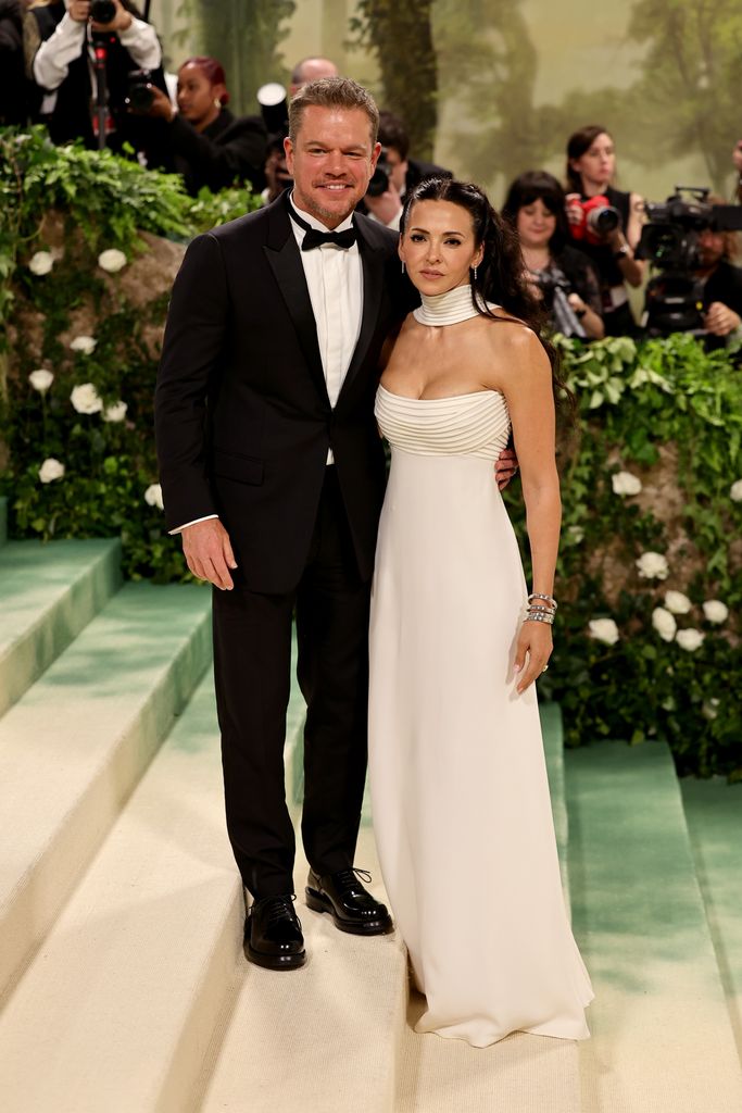 Matt Damon and Luciana Damon attend The 2024 Met Gala Celebrating "Sleeping Beauties: Reawakening Fashion" at The Metropolitan Museum of Art on May 06, 2024 in New York City