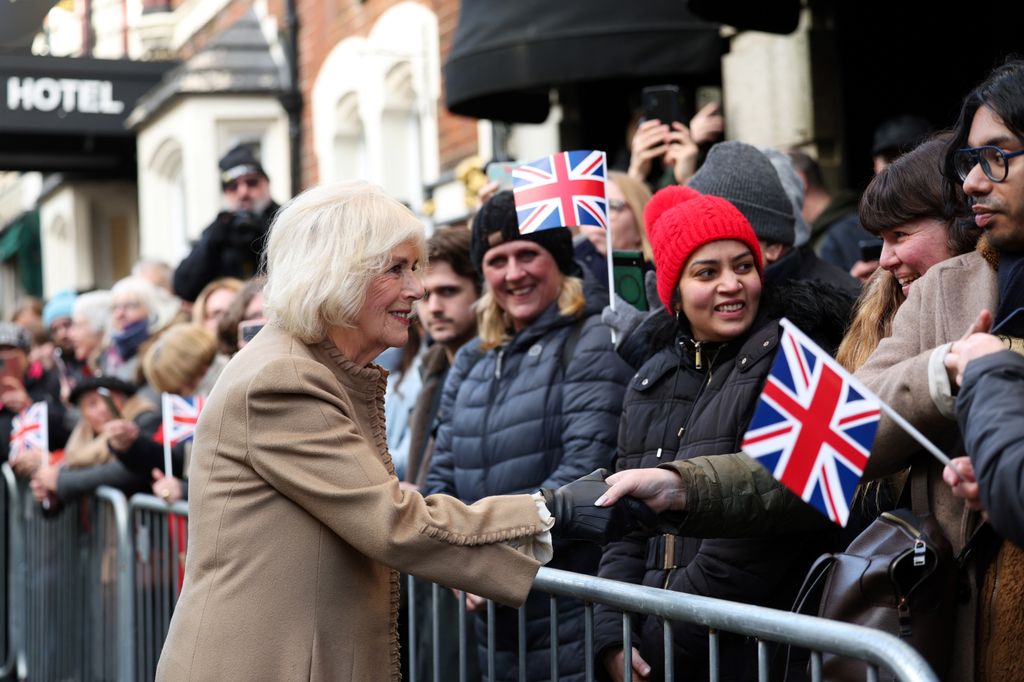 Camilla greeting well-wishers in Swindon