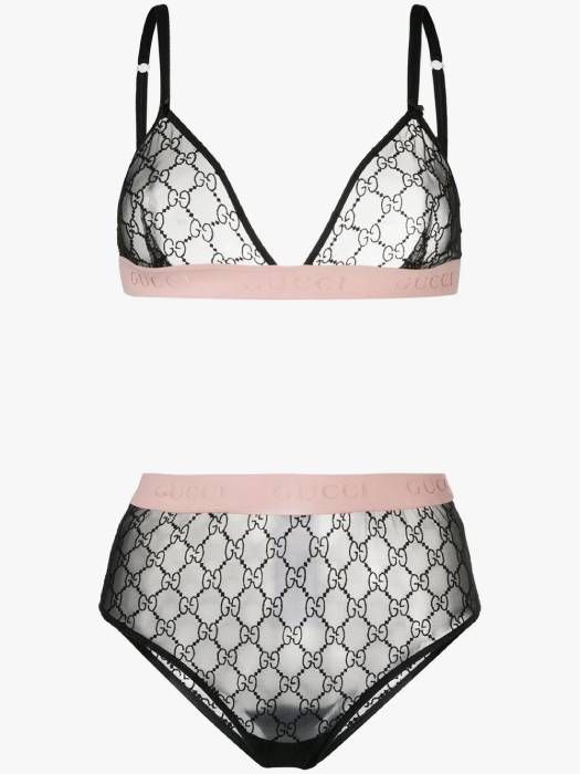 gucci embroidered lingerie set