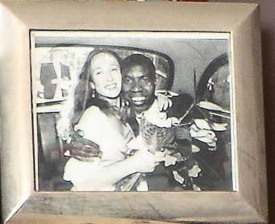 Clive Myrie and his wife Catherine on their wedding day in 1998
