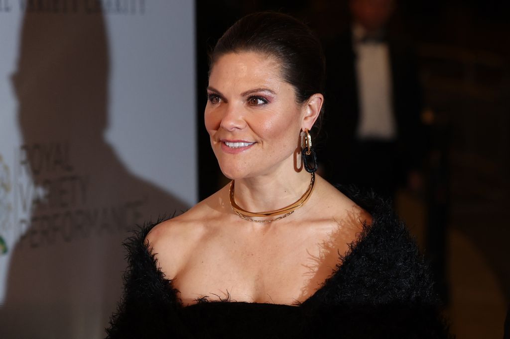 Close-up of Crown Princess Victoria of Sweden at Royal Variety Performance