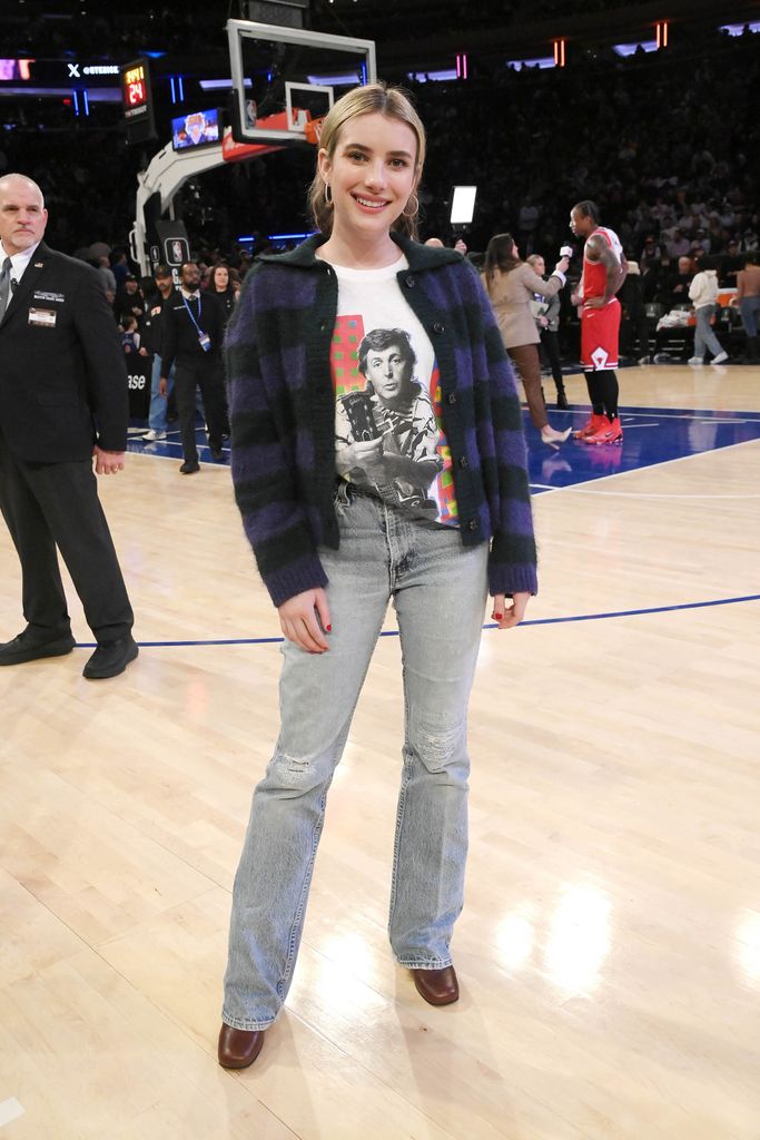 Emma Roberts at the Chicago Bulls v New York Knicks