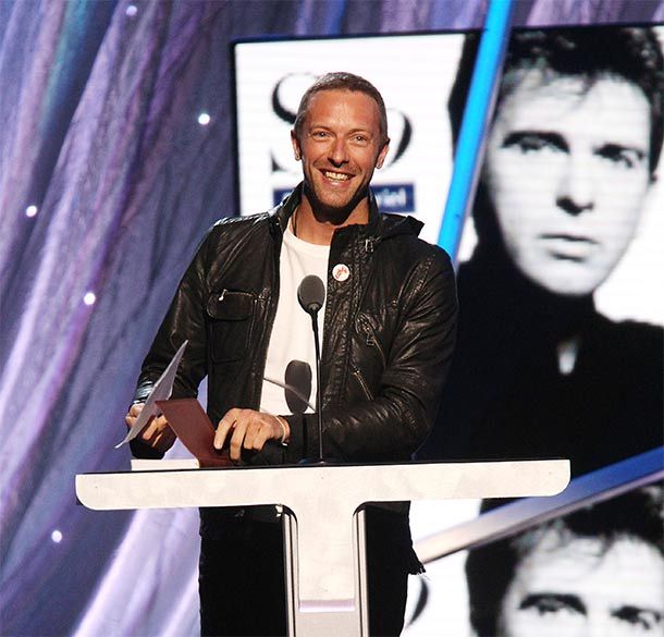 Chris Martin at the Rock and Roll Hall of Fame