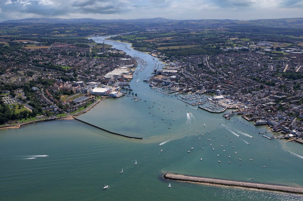 Aerial view of Cowes on the Isle of Wight, where Alan has a holiday home