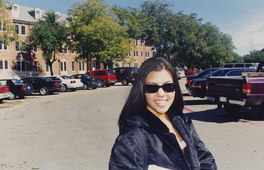 Kourtney Kardashian outside Southern Methodist University in Dallas, Texas 1998