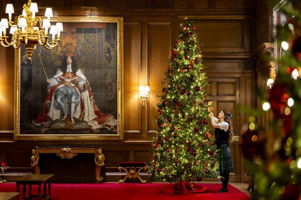 The Christmas decorations have been carefully put up at the palace