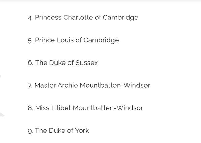 royal family website line of succession