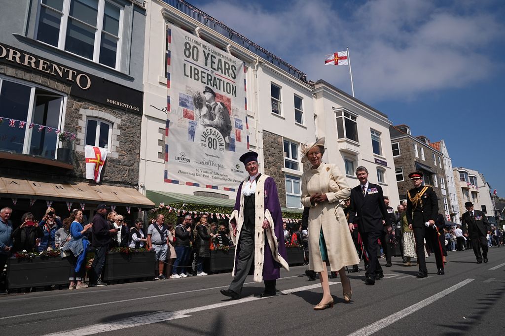 Princess Anne, Princess Royal and Vice Admiral Sir Timothy Laurence visit to St Peter Port, to attend commemorations in Guernsey and Sark marking the 80th Anniversary of the Liberation of the Bailiwick