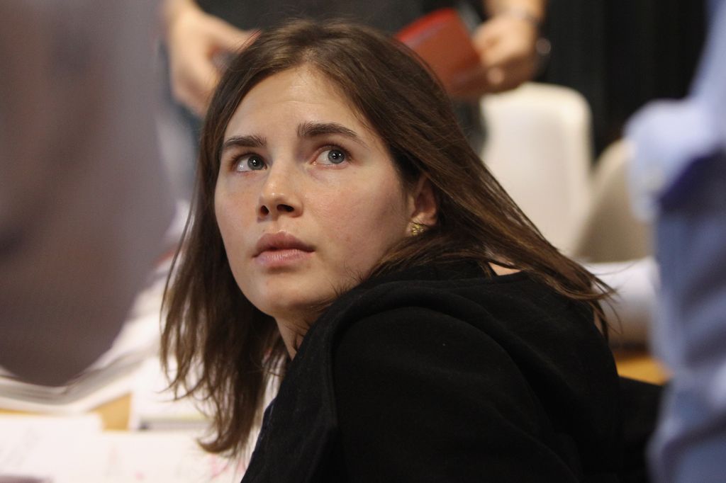 PERUGIA, ITALY - SEPTEMBER 30:  Amanda Knox attends her appeal hearing at Perugia's Court of Appeal on September 30, 2011 in Perugia, Italy. Amanda Knox and Raffaele Sollecito are awaiting the verdict of their appeal that could see their conviction for the murder of Meredith Kercher overturned. American student Amanda Knox and her Italian ex-boyfriend Raffaele Sollecito, who were convicted in 2009 of killing their British roommate Meredith Kercher in Perugia, Italy in 2007, have served nearly four years in jail after being sentenced to 26 and 25 years respectively.  (Photo by Oli Scarff/Getty Images)