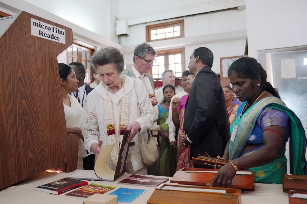 Princess Anne and Sir Tim visit  Jaffna Public Library