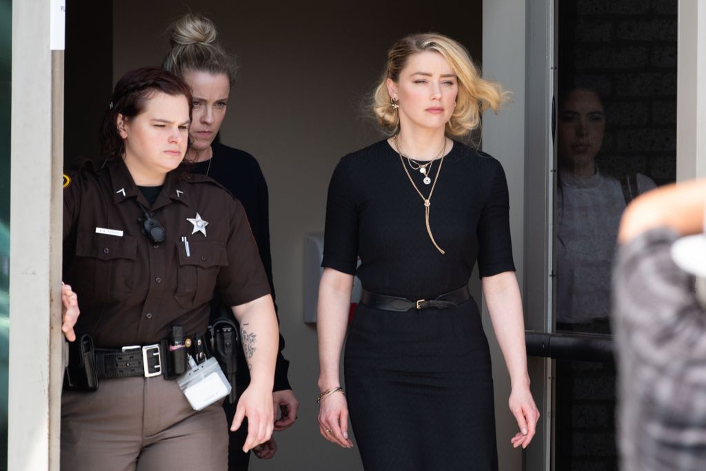 Amber Heard departs the Fairfax County Courthouse after the verdict announced_on June 1, 2022 in Fairfax, Virginia