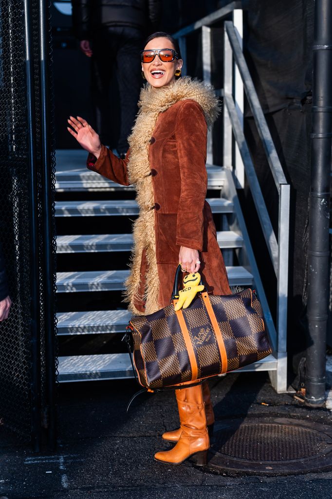 The younger Hadid sister was spotted boarding a helicopter in NYC