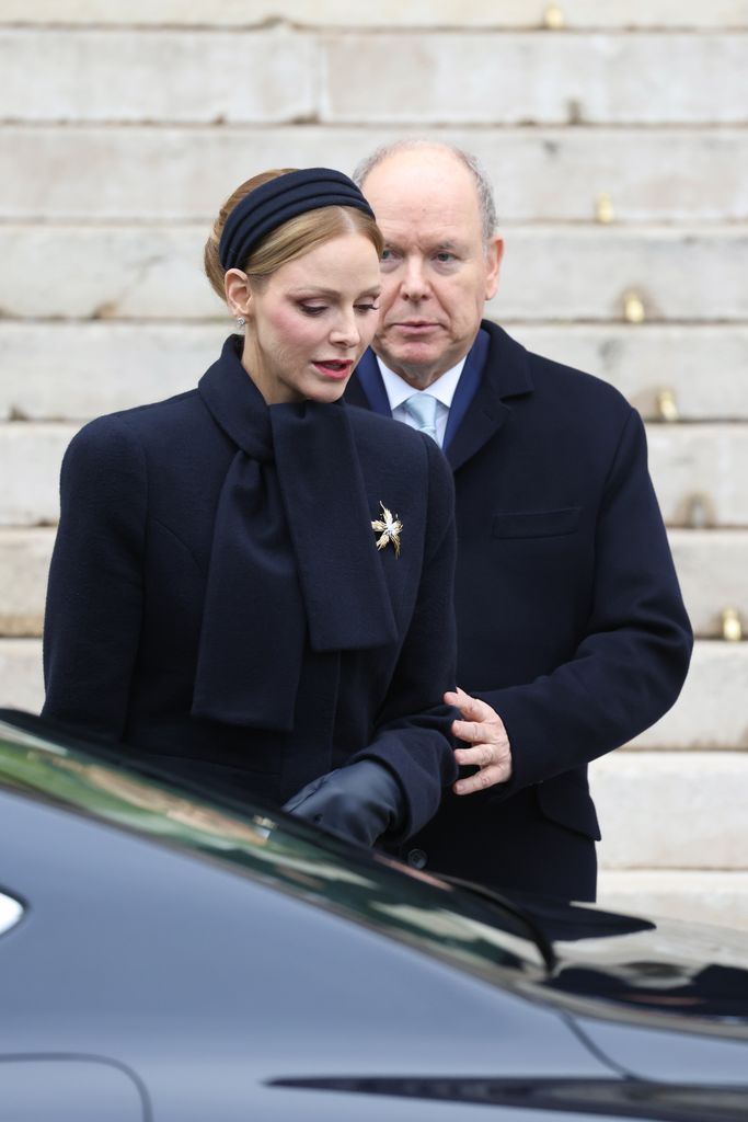 Princess Charlene and prince albert approaching car