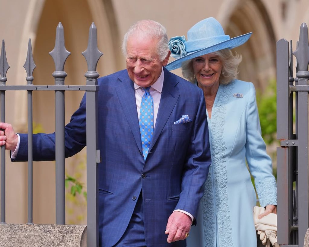 The King and Queen shared images from the Easter service on social media