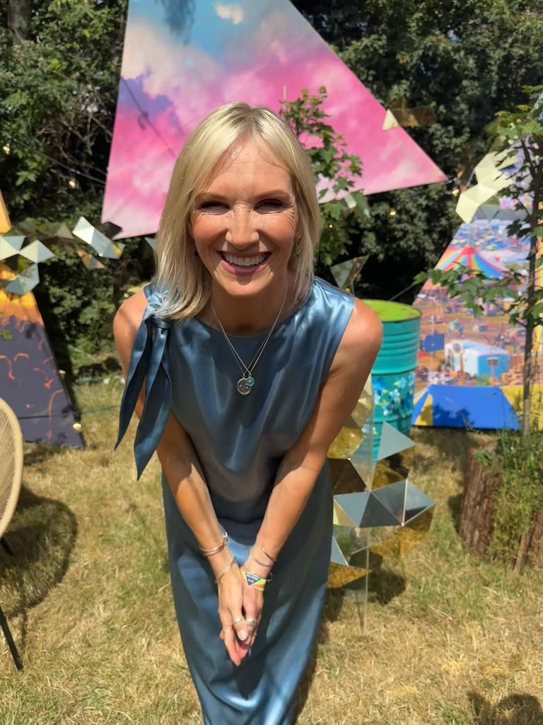 Jo Whiley presented BBC Two coverage at Glastonbury Festival