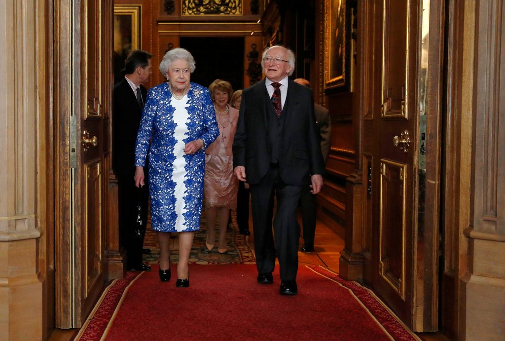Queen Elizabeth ll with Ireland's President Michael D Higgins 