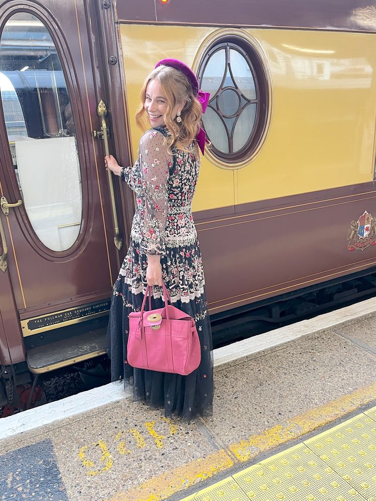 I wore the regal pillbox hat by Lock & Co. as I boarded the British Pullman