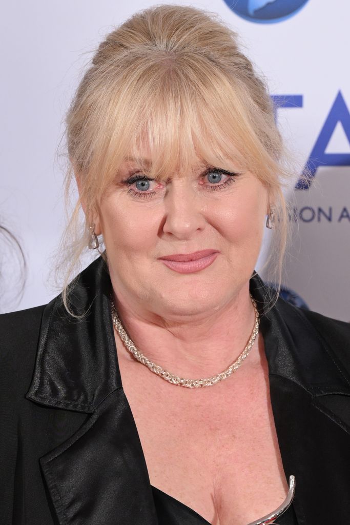 Sarah Lancashire with the award for Returning Drama for "Happy Valley" in the National Television Awards 2023 Winners Room at The O2 Arena
