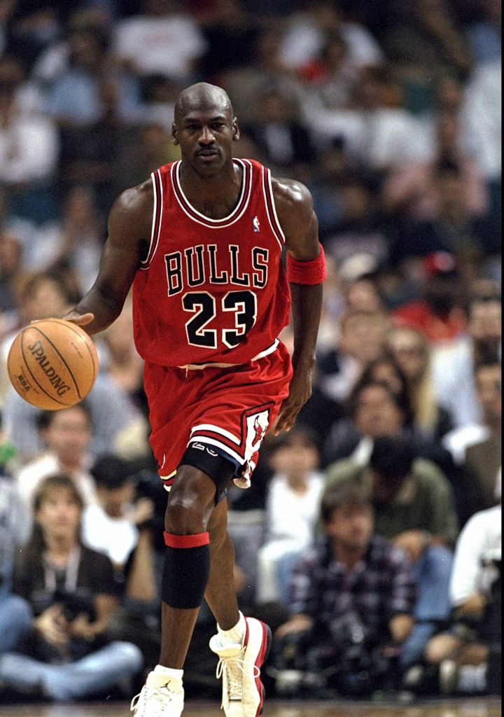 Guard Michael Jordan of the Chicago Bulls in action against the Miami Heat during a game at the Miami Arena in Miami, Florida.  The Heat defeated the Bulls 99-72. 