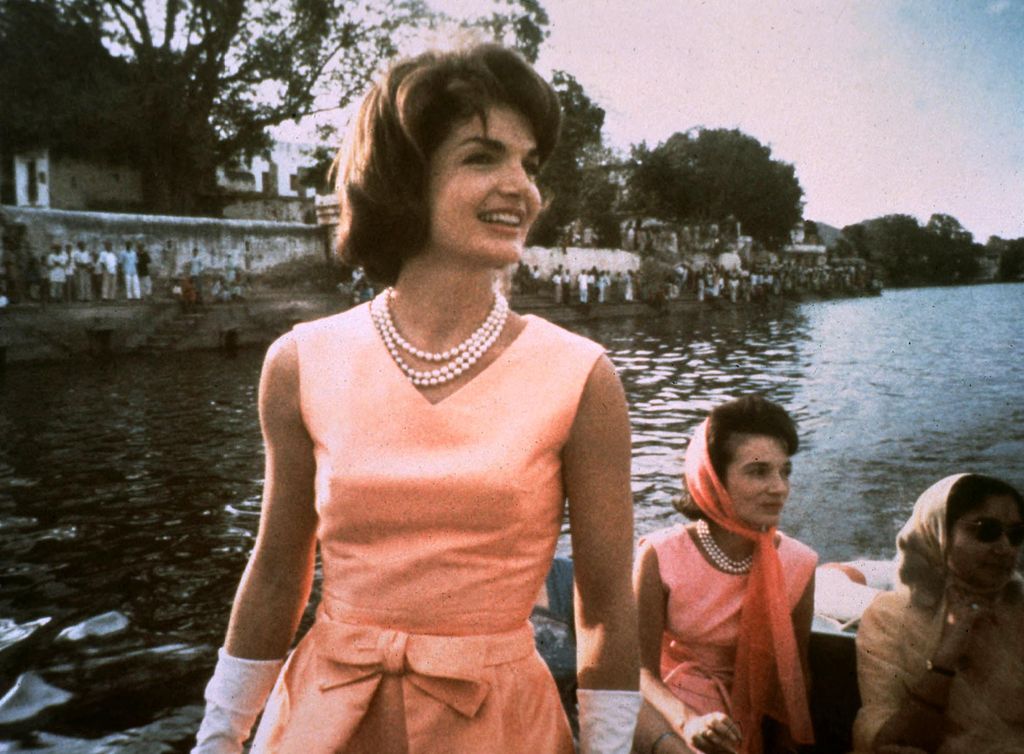 Jackie Kennedy durante uma visita de estado à Índia em 1962