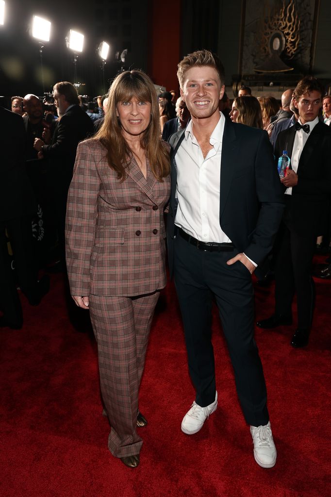 Terri Irwin and Robert Irwin attend FIJI Water at AFI FEST 2025 Nuremberg premiere at TCL Chinese Theatre on October 24, 2025 