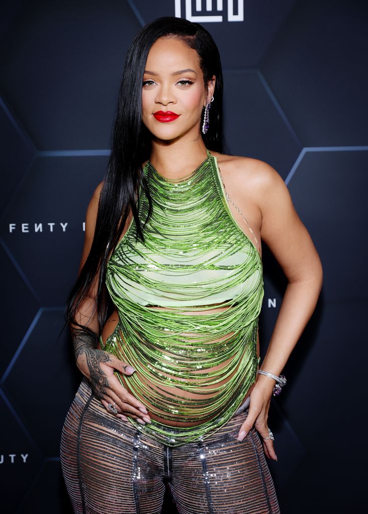 Rihanna celebrates Fenty Beauty & Fenty Skin at Goya Studios on February 11, 2022 in Los Angeles, California