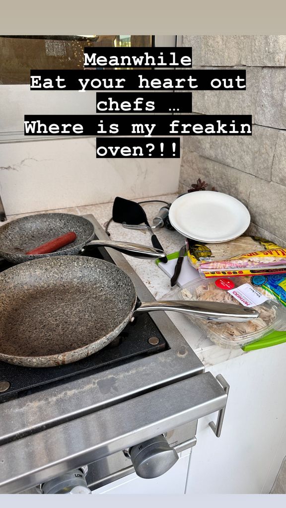 Christina Hall shares a picture of the DIY situation in their family home