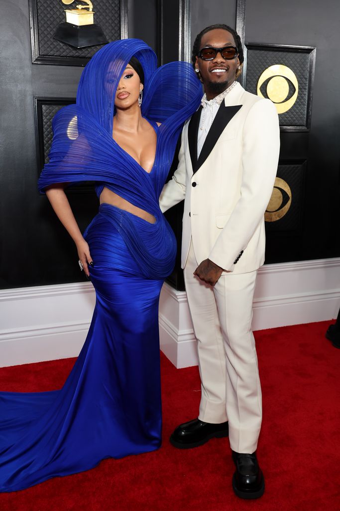 Cardi B and Offset attend the 65th GRAMMY Awards on February 05, 2023 in Los Angeles, California. (Photo by Amy Sussman/Getty Images)