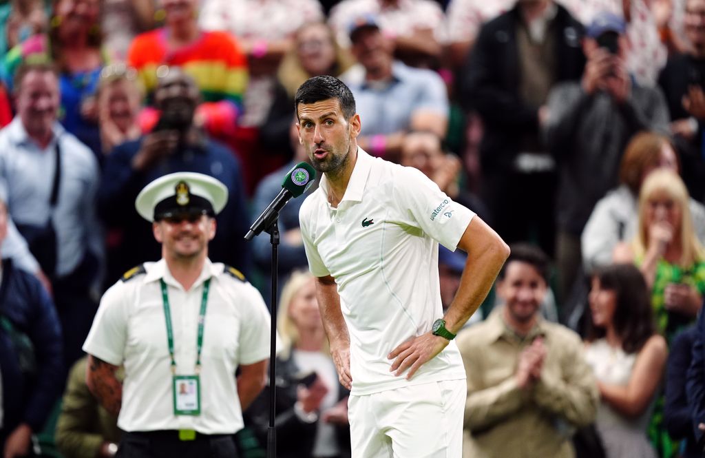 Novak Djokovic was interviewed on court