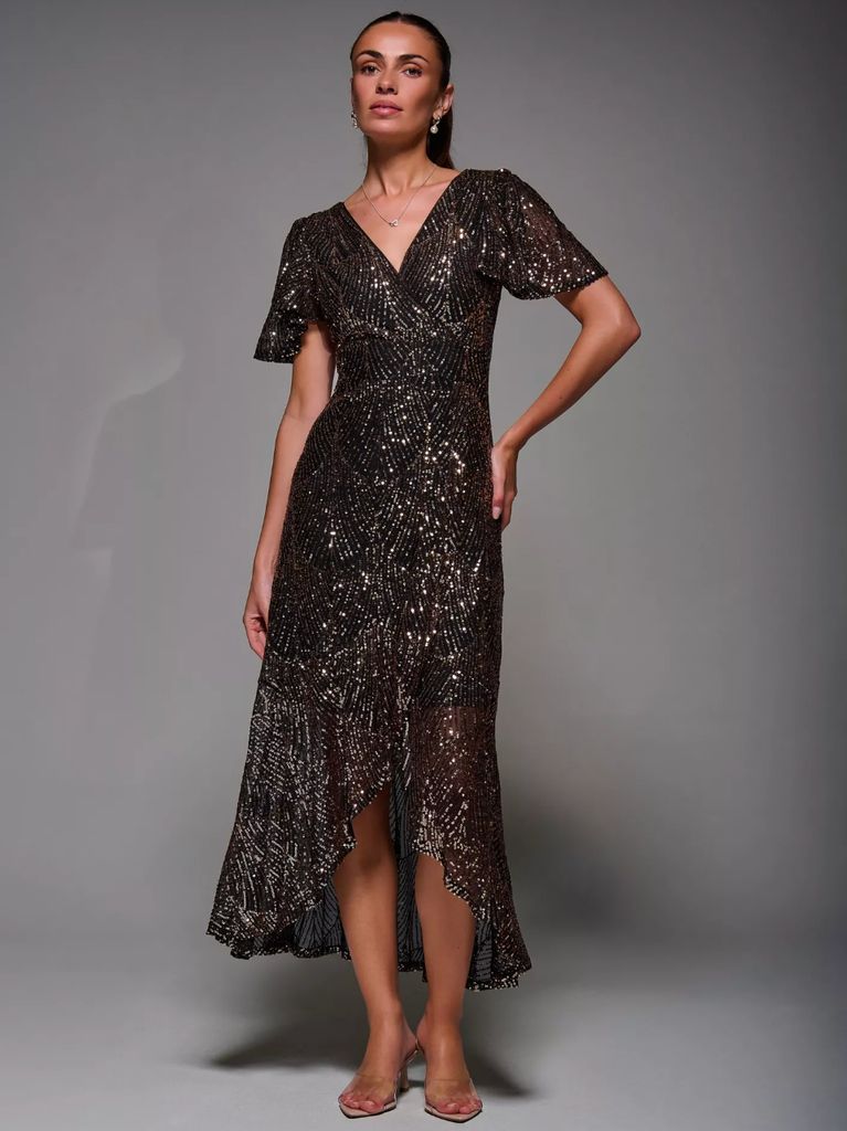John Lewis x Jolie Moi Angel Sleeve Sequin Dress