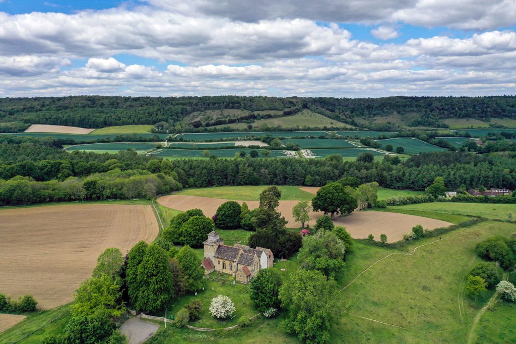 St John's church at Wotton, near Dorking in Surrey, overlooks the North Downs of the Surrey Hills. (Photo by Steve Parsons/PA Images via Getty Images)