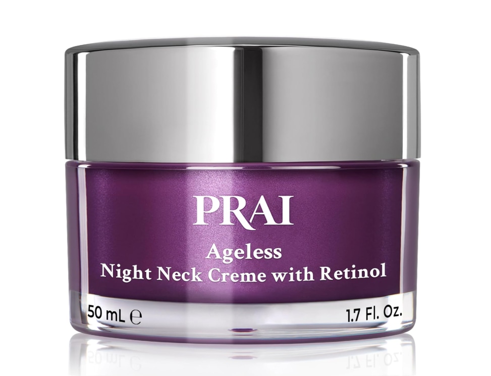 prai ageless night neck cream with retinol.
