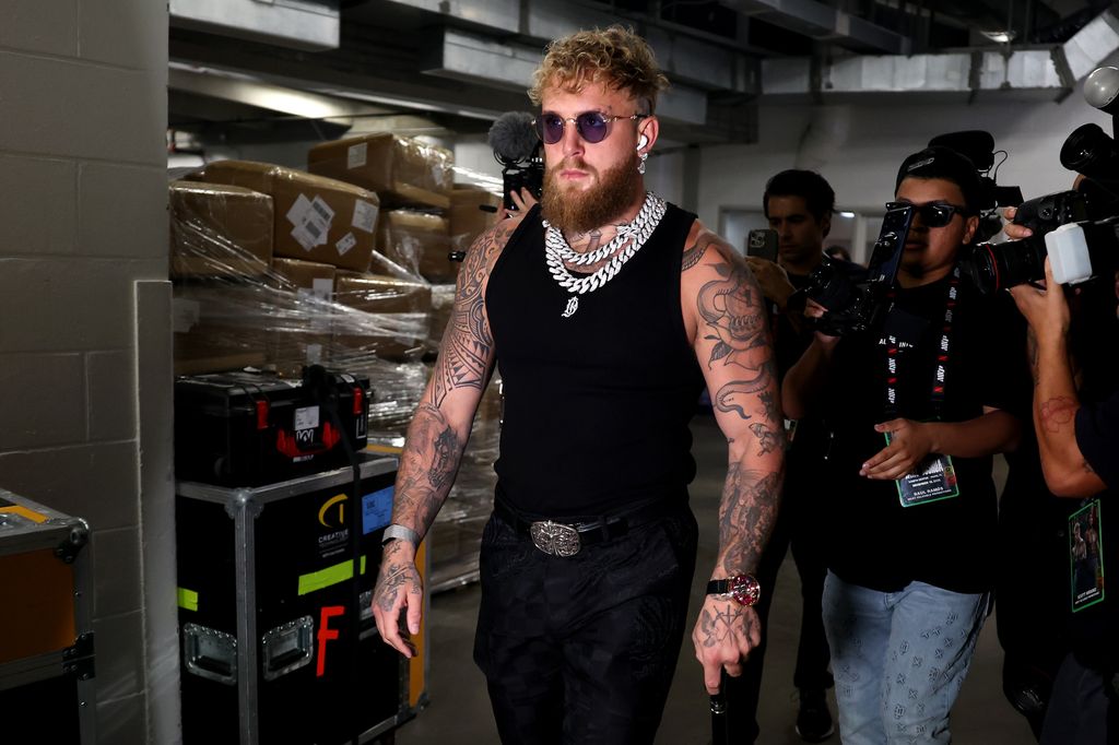 Jake Paul arrives before his heavyweight bout against Anthony Joshua 