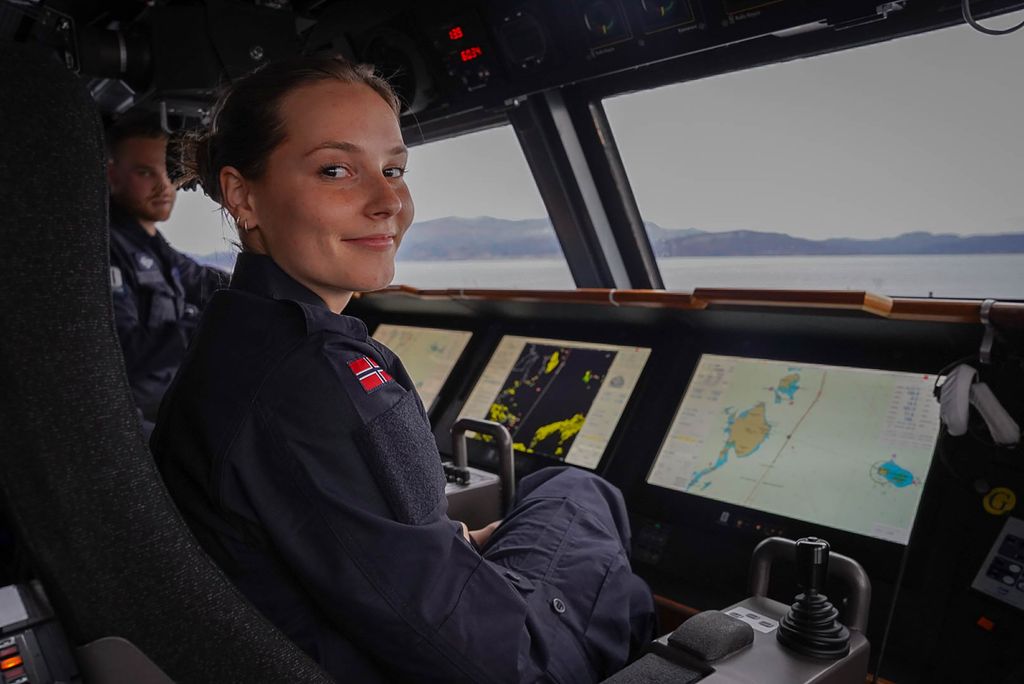 Crown Princess Ingrid on a training course in the Navy