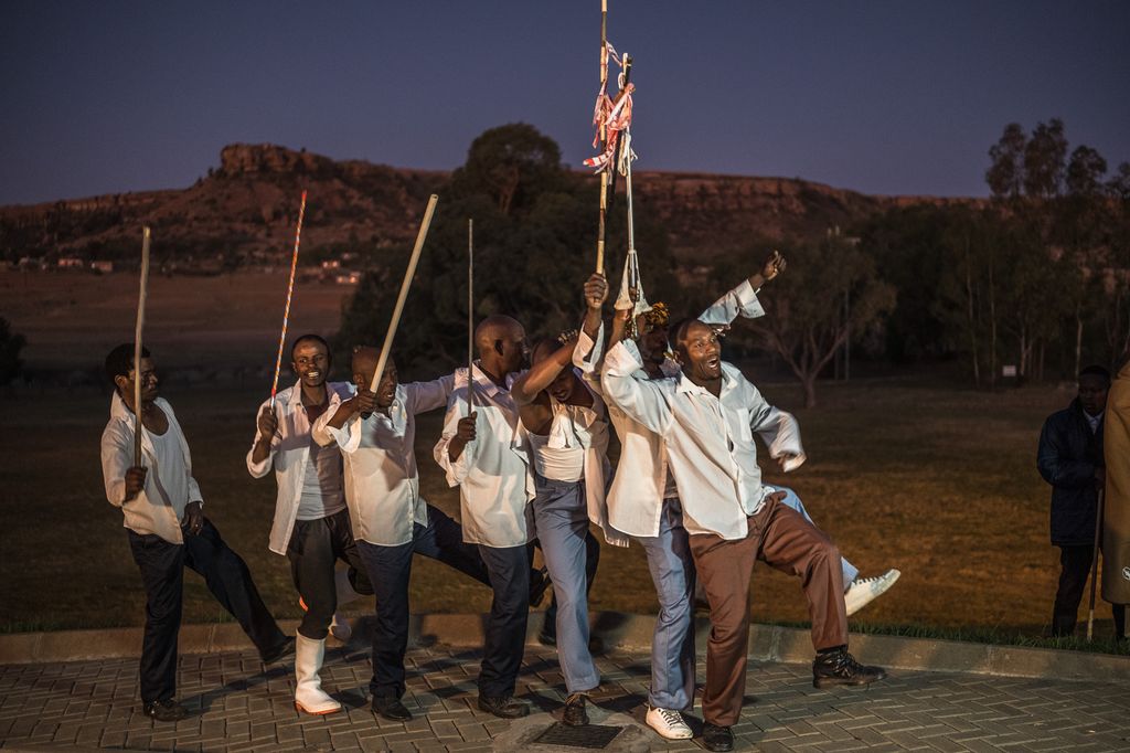 Performers at a welcome event at Sentebale's Mamohato Children's Centre featuring the non-profit's Let Youth Lead advocates from Botswana, and a celebration of Basatho culture