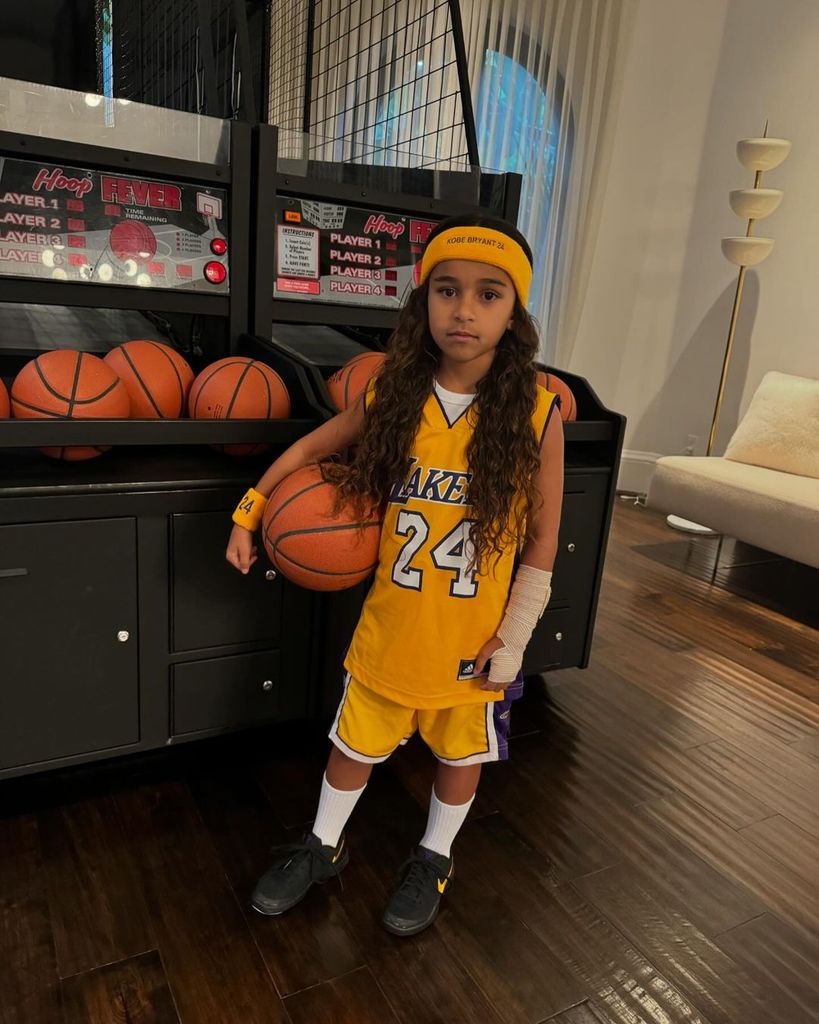 Dream Kardashian dressed up as Kobe Bryant for Halloween, much to the delight of dad Rob Kardashian 