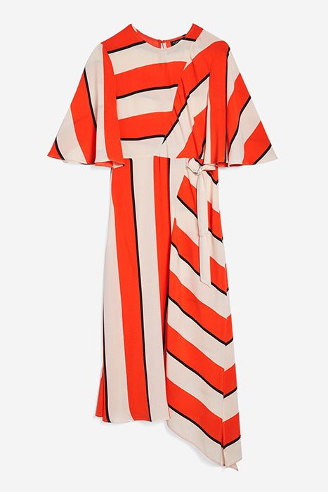 Catherine Tyldesley’s wears a red and white striped Topshop dress on ...