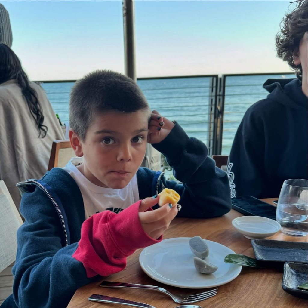 Reign Disick eating sushi at Nobu 