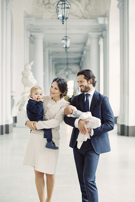 princess sofia of sweden and prince carl philip pose with baby gabriel and prince alexander