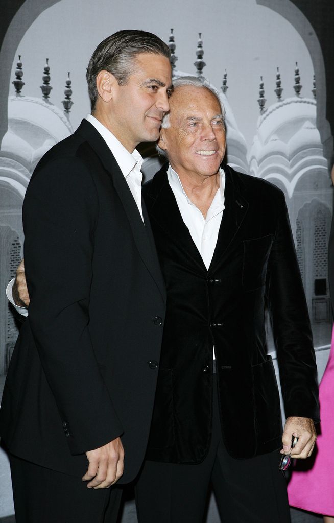 George Clooney and Giorgio Armani during Giorgio Armani Celebrates 2007 Oscars 