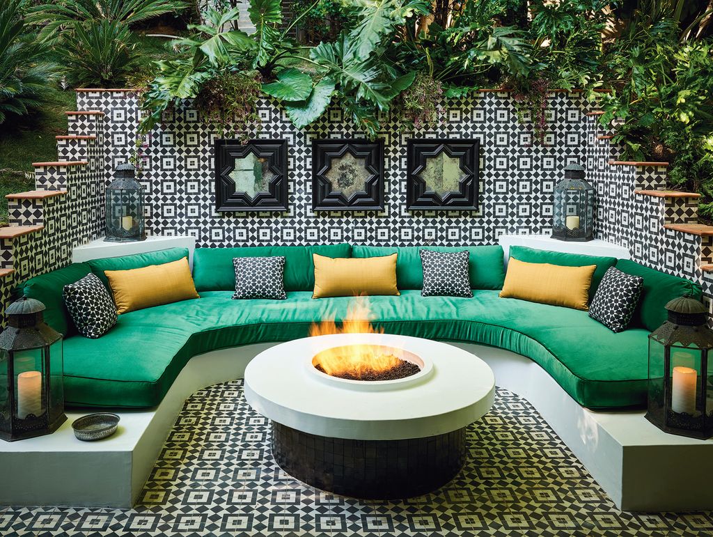 The Moroccan-inspired seating area in Martyn Lawrence Bullard's Hollywood residence 