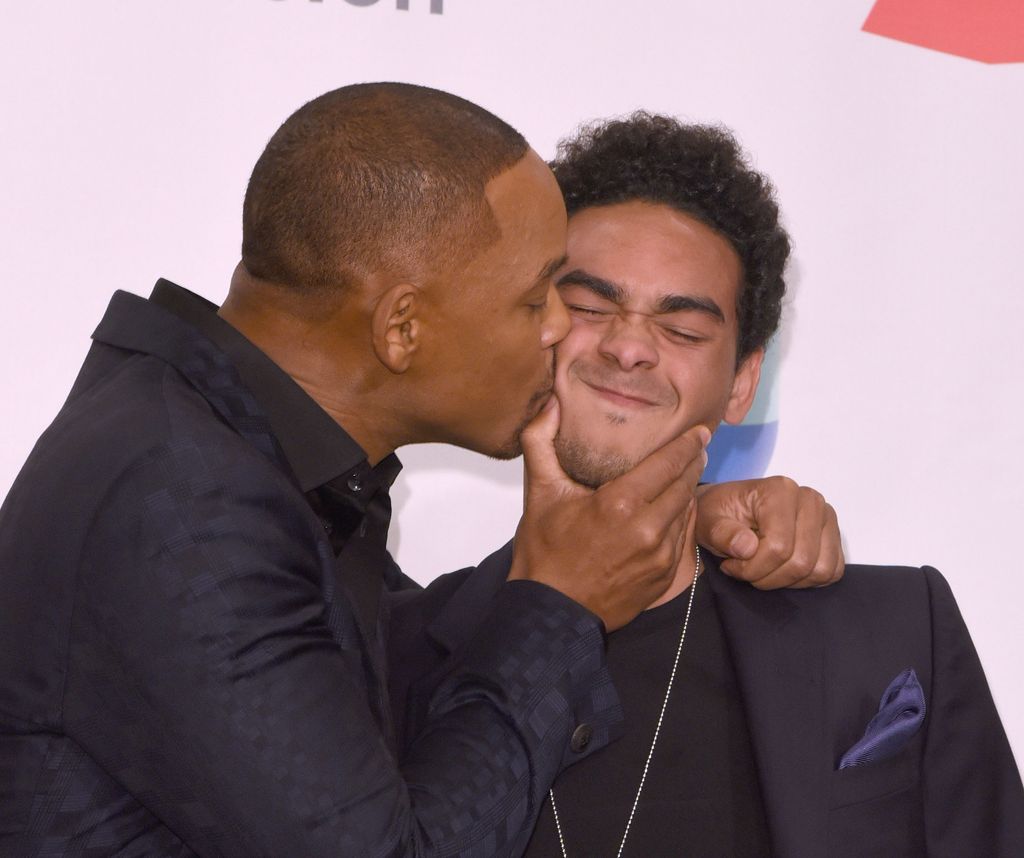 Will Smith kisses son Trey on the cheek