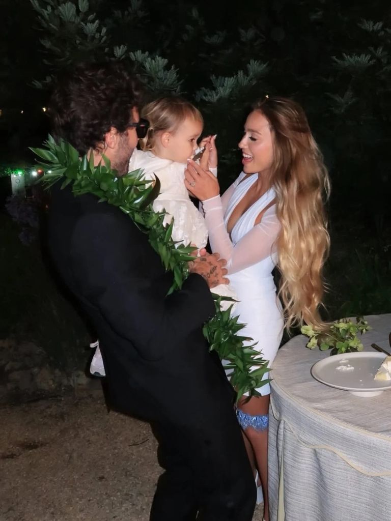 Brody Jenner, Tia Blanco, and their daughter Honey Raye celebrating their wedding