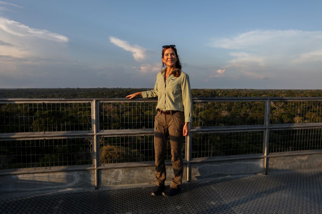 Mary on the observation tower during a visit to the Museum of the Amazon