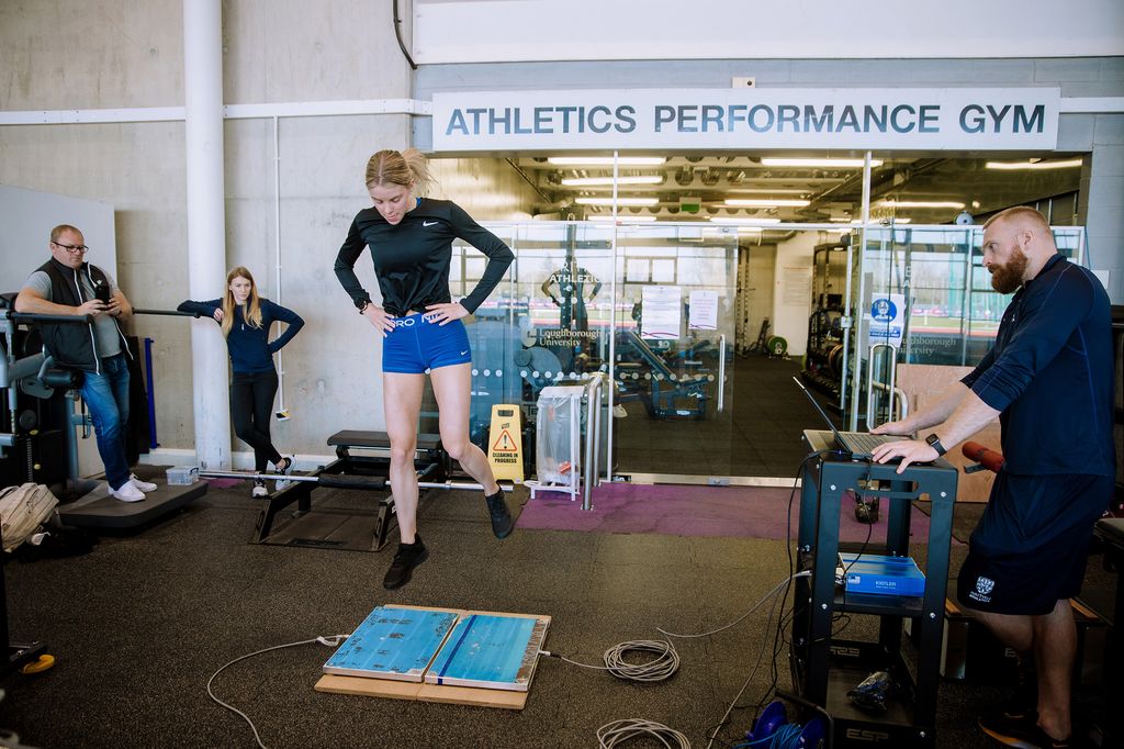 Keely Hodgkinson  during a strength diagnostics test day 